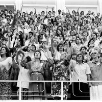 Lee Man-hee, vođa Crkve Isusa Shincheonji, na središnjem skupu vjernika u Kijevu 1996.