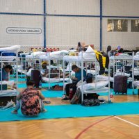 Osijek: Sportska dvorana gdje su evakuirani zaposlenici tvrtke Drava International