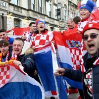 Cardiff, 15.10.2023 - Nogomet: Hrvatski navijači pred utakmicu Wales - Hrvatska