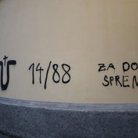 Ustaški grafiti na pravoslavnoj crkvi u Bjelovaru