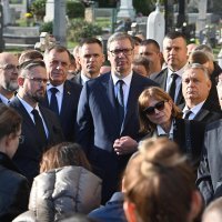 Aleksandar Vučić i Viktor Orban na sprovodu Istvána Pásztora