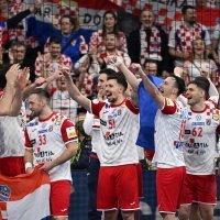 Slavlje nakon utakmice Hrvatska - Španjolska, EP rukomet, 12.1.2024.