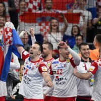 Slavlje nakon utakmice Hrvatska - Španjolska, EP rukomet, 12.1.2024.