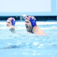 Slavlje hrvatskih vaterpolista nakon plasmana u finale Europskog prvenstva