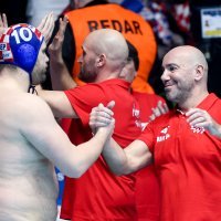 Slavlje hrvatskih vaterpolista nakon plasmana u finale Europskog prvenstva