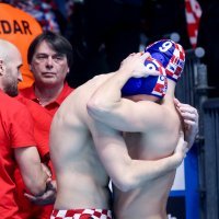 Slavlje hrvatskih vaterpolista nakon plasmana u finale Europskog prvenstva