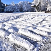 Snježni lijesovi ispred slovenskog parlamenta, prosvjed protiv rata u Gazi
