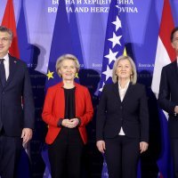 Zajedničko fotografiranje Borjane Krišto, Ursule von der Leyen, Marka Ruttea i Andreja Plenkovića