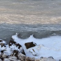 Zaleđeno more u uvali Šćuza u Banjolama