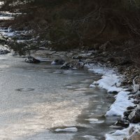 Zaleđeno more u uvali Šćuza u Banjolama