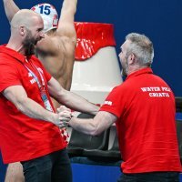 Slavlje vaterpolista i navijača, SP vaterpolo: Hrvatska - Francuska, 15.2.2024.