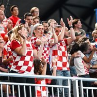 Slavlje vaterpolista i navijača, SP vaterpolo: Hrvatska - Francuska, 15.2.2024.