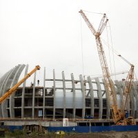 Milan Bandić obilazi gradilište Arene Zagreb u srpnju 2008.