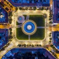 Zgrada Hrvatskog društva likovnih umjetnika snimljena iz zraka