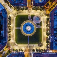 Zgrada Hrvatskog društva likovnih umjetnika snimljena iz zraka