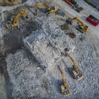 Pogled iz zraka na sravnjeni hotel Marjan u Splitu