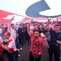 Hrvatski navijači, najveća zastava, Berlin, 14.6.2024.