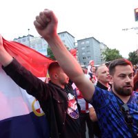 Hrvatski navijači, najveća zastava, Berlin, 14.6.2024.
