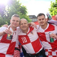 Hamburg: Hrvatski i albanski navijači uoči susreta 2. kola Eura: Hrvatska - Albanija, 19.6.2024.