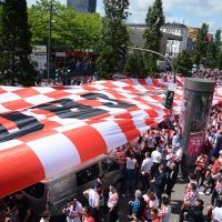 Hrvatski navijači prije utakmice Hrvatska - Albanija