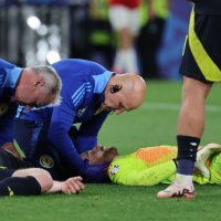 Škotska - Mađarska, EURO 2023., sudar igrača, 23.6.2024.