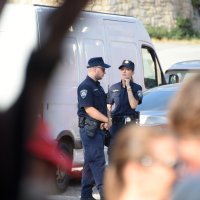 Prosvjed građana ispred tvornice cementa Calucem 16. kolovoza