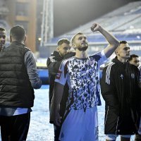 Slavlje igrača Hajduka nakon pobjede nad Dinamom 0:1 - Zagreb, 13.9.2024.