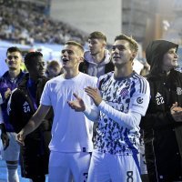 Slavlje igrača Hajduka nakon pobjede nad Dinamom 0:1 - Zagreb, 13.9.2024.