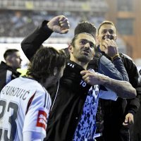 Slavlje igrača Hajduka nakon pobjede nad Dinamom 0:1 - Zagreb, 13.9.2024.