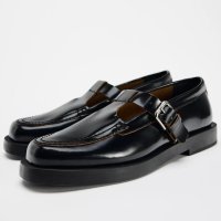 Zara crne kožne mokasinke