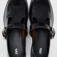 Zara crne kožne mokasinke