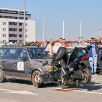 Crash test, direktni nalet na motocikl