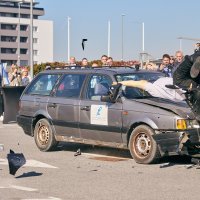 Crash test, direktni nalet na motocikl