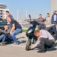 Crash test, direktni nalet na motocikl