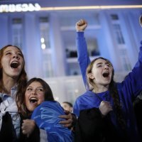 Slavlje pristaša stranke Gruzijski san nakon pobjede na izborima