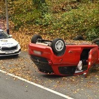 Auto završio na krovu na Tuškancu