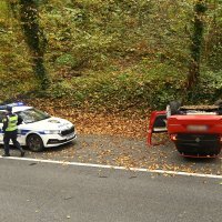 Auto završio na krovu na Tuškancu