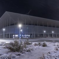 Snijeg je zabijelio Opus Arenu u Osijeku