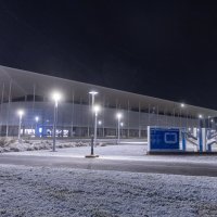 Snijeg je zabijelio Opus Arenu u Osijeku