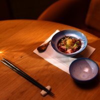 Plating Ozaki Wagyu, Koshihikari Rice, Eggplant, Myoga (1)