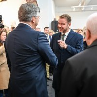 Andrej Plenković, Milorad Dodik i Draško Stanivuković na otvorenju galerije Zvijezda u Banjoj Luci