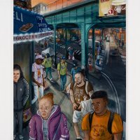 6 Rush Hour - Tremont, 18x14_, Oil on canvas, 2022