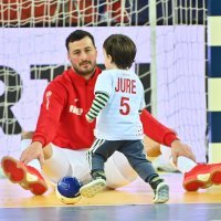 Slavlje hrvatskih rukometaša nakon pobjede protiv Islanda, 24.2.205. Hrvatska - Island