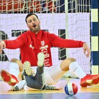 Slavlje hrvatskih rukometaša nakon pobjede protiv Islanda, 24.2.205. Hrvatska - Island