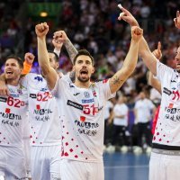 Slavlje hrvatskih rukometaša nakon utakmice četvrtfinala SP: Hrvatska - Mađarska 31:30