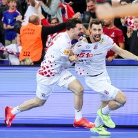 Slavlje hrvatskih rukometaša nakon utakmice četvrtfinala SP: Hrvatska - Mađarska 31:30