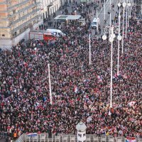 Panorama svečanog dočeka hrvatske rukometne reprezentacije u Zagrebu
