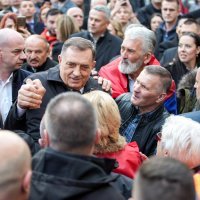Skup podrške Miloradu Dodiku nakon izricanja presude u Banja Luci