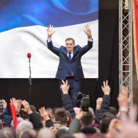 Skup podrške Miloradu Dodiku nakon izricanja presude u Banja Luci