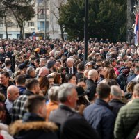 Skup podrške Miloradu Dodiku nakon izricanja presude u Banja Luci